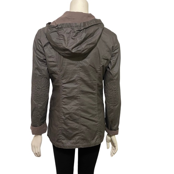 MUR MUR Taupe Brown Hooded Lightweight Utility Jacket - M - Picture 2 of 9